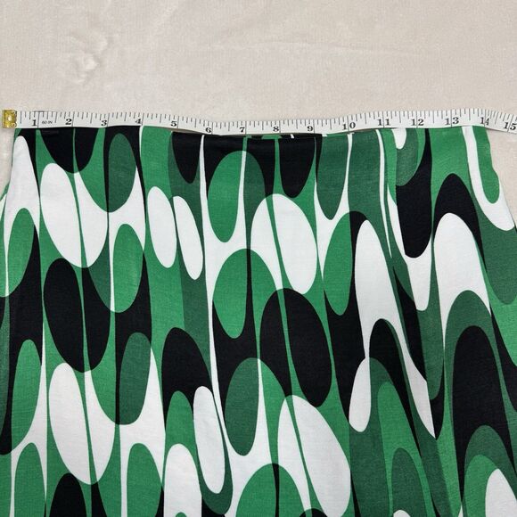 ZARA Abstract Print Mini Skirt Size Small Side Zip Mod Retro White Black Green - Picture 6 of 8